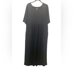 Coldwater Creek black short sleeve cotton maxi dress size 1X